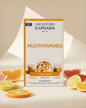 MULTIVITAMINES ILAPHARM 30 COMPRMES VUE FACE
