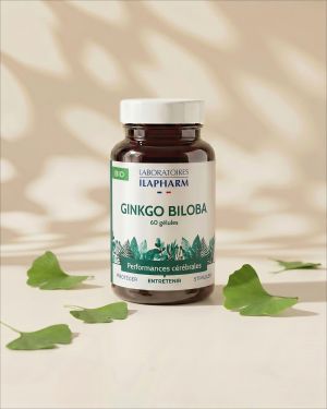 GINKGO BILOBA BIO ILAPHARM 60 GELULES VUE FACE