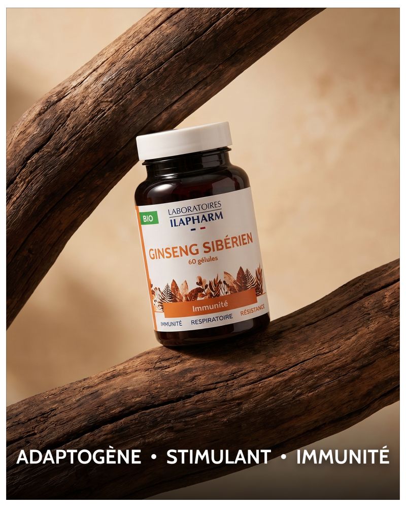 GINSENG SIBERIEN BIO ILAPHARM 60 GELULES BIENFAITS GINSENG SIBERIEN BIO ILAPHARM 60 GELULES BIENFAITS