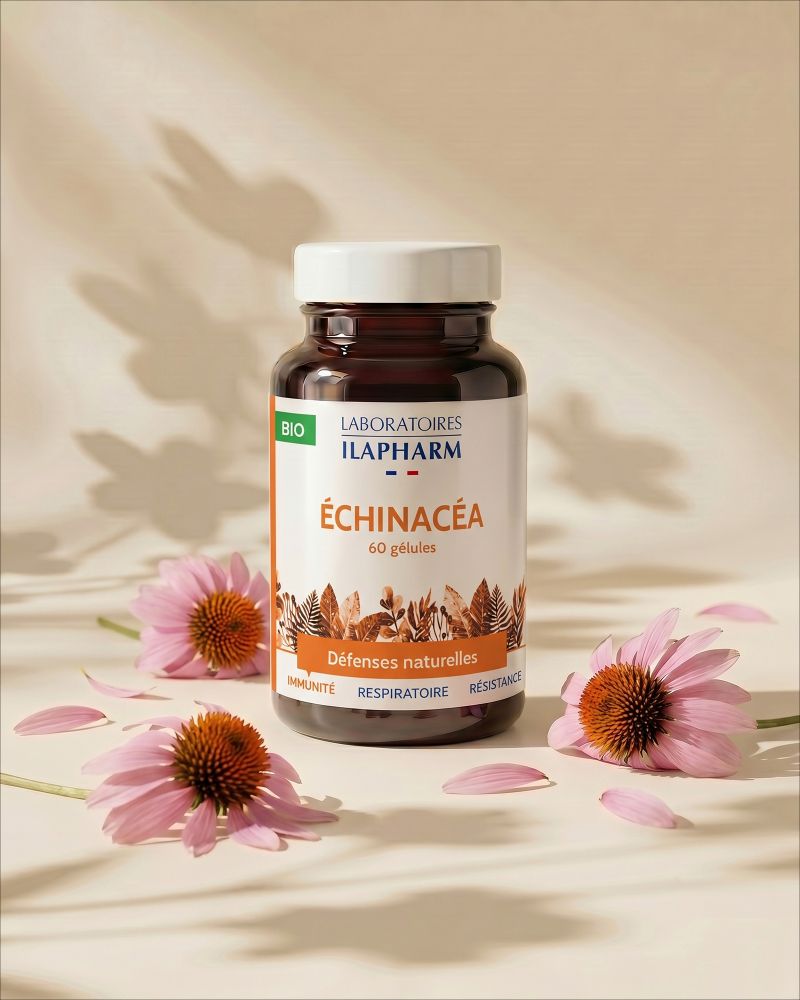 ECHINACÉA BIO ILAPHARM 60 GELULES VUE FACE ECHINACÉA BIO ILAPHARM 60 GELULES VUE FACE