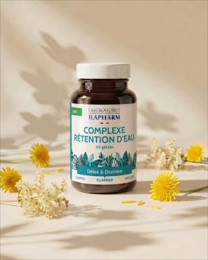 COMPLEXE RETENTION D’EAU BIO ILAPHARM 60 GELULES VUE FACE