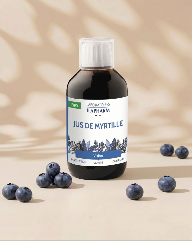 JUS DE MYRTILLE BIO ILAPHARM 250ML VUE FACE JUS DE MYRTILLE BIO ILAPHARM 250ML VUE FACE