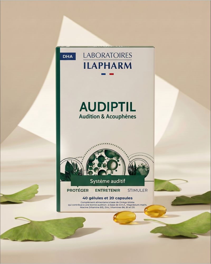 AUDIPTIL ILAPHARM COMPLEMENT ALIMENTAIRE VUE DE FACE