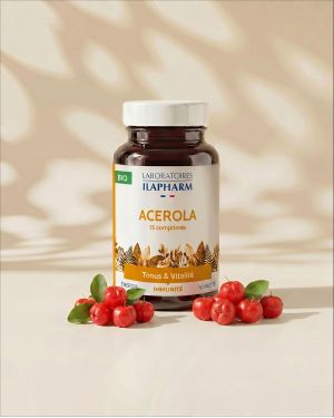 ACEROLA BIO  15 comprimés ILAPHARM COMPLEMENT ALIMENTAIRE VUE DE FACE