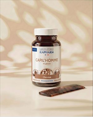 CAPIL'HOMME  45 Gelules ILAPHARM COMPLEMENT ALIMENTAIRE VUE DE FACE