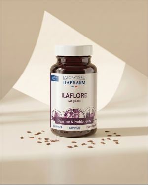 ILAFLORE  60 Gelules ILAPHARM COMPLEMENT ALIMENTAIRE VUE DE FACE