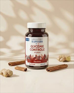 GLYCEMIE CONTRÔLE  60 Gelules ILAPHARM COMPLEMENT ALIMENTAIRE VUE DE FACE