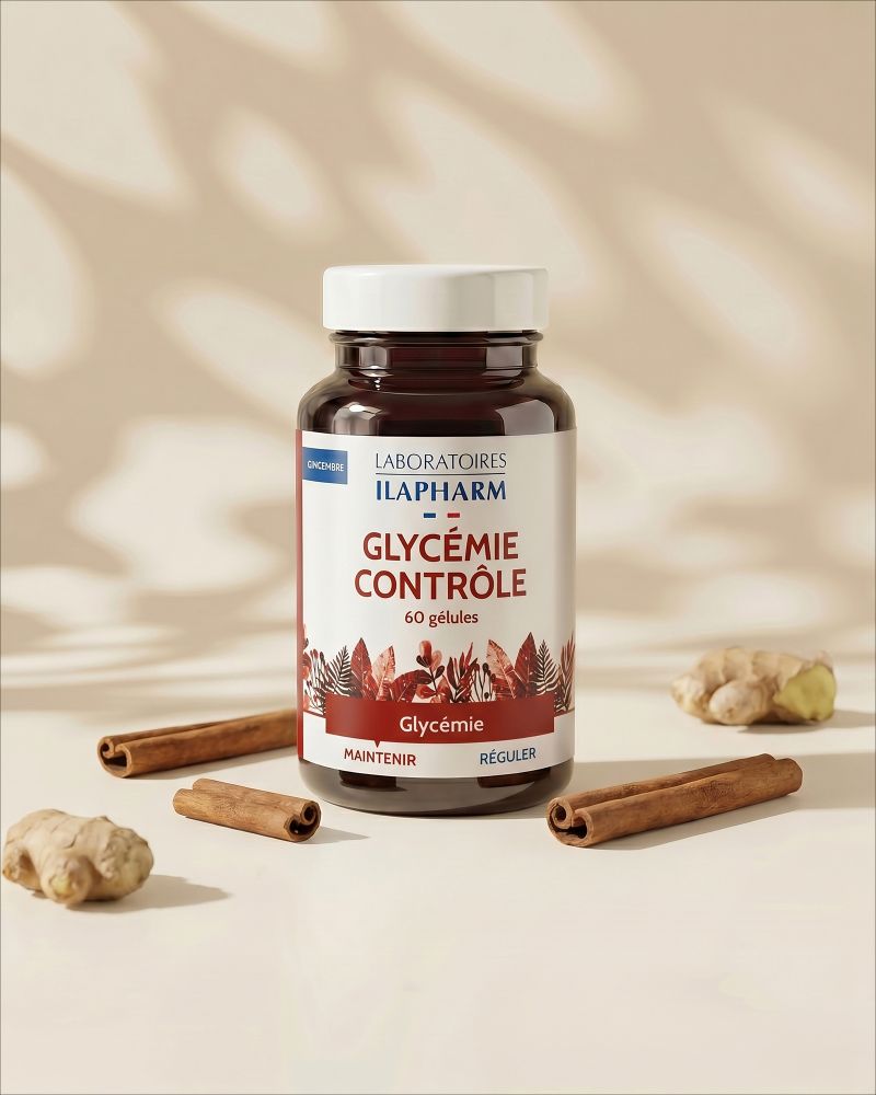 GLYCEMIE CONTRÔLE 60 Gelules ILAPHARM COMPLEMENT ALIMENTAIRE VUE DE FACE GLYCEMIE CONTRÔLE 60 Gelules ILAPHARM COMPLEMENT ALIMENTAIRE VUE DE FACE