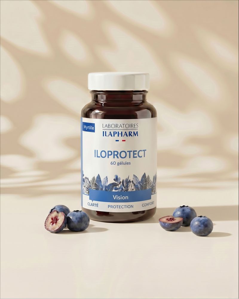 ILOPROTECT MYRTILLE 60 Gelules ILAPHARM COMPLEMENT ALIMENTAIRE VUE DE FACE ILOPROTECT MYRTILLE 60 Gelules ILAPHARM COMPLEMENT ALIMENTAIRE VUE DE FACE