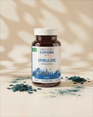 SPIRULINE BIO  60 comprimés ILAPHARM COMPLEMENT ALIMENTAIRE VUE DE FACE