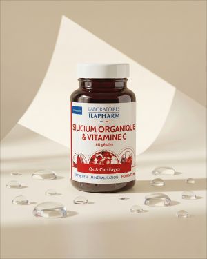 SILICIUM ORGANIQUE  60 Gelules ILAPHARM COMPLEMENT ALIMENTAIRE VUE DE FACE