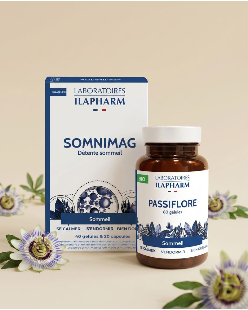 NUITS SEREINES 60 Gelules ILAPHARM COMPLEMENT ALIMENTAIRE VUE DE FACE NUITS SEREINES 60 Gelules ILAPHARM COMPLEMENT ALIMENTAIRE VUE DE FACE