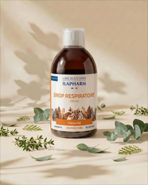 SIROP RESPIRATOIRE  250ml ILAPHARM COMPLEMENT ALIMENTAIRE VUE DE FACE