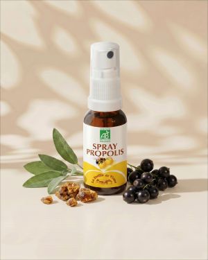SPRAY PROPOLIS BIO  20 ml ILAPHARM COMPLEMENT ALIMENTAIRE VUE DE FACE