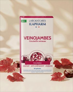 VEINOJAMBES BIO  60 Gelules ILAPHARM COMPLEMENT ALIMENTAIRE VUE DE FACE