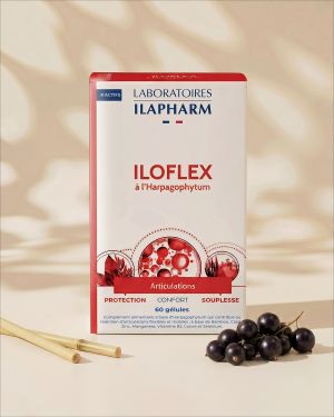 ILOFLEX À L'HARPAGOPHYTUM 60 GELULES ILAPHARM COMPLEMENT ALIMENTAIRE VUE FACE
