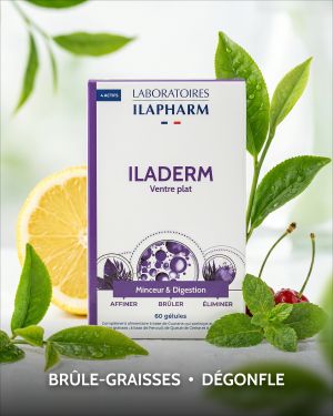 ILADERM VENTRE PLAT 60 GELULES ILAPHARM COMPLEMENT ALIMENTAIRE AMBIANCE