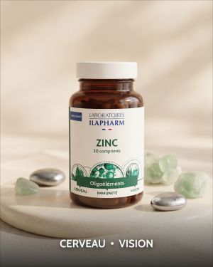 ZINC  30 comprimés ILAPHARM COMPLEMENT ALIMENTAIRE AMBIANCE
