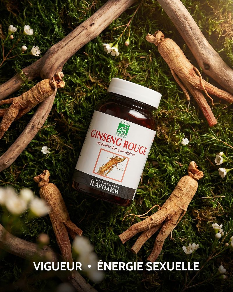 GINSENG ROUGE BIO 45 GELULES ILAPHARM COMPLEMENT ALIMENTAIRE AMBIANCE