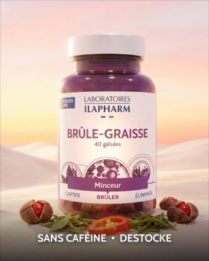 BRÛLE GRAISSE  60 Gelules ILAPHARM COMPLEMENT ALIMENTAIRE VUE DE FACE