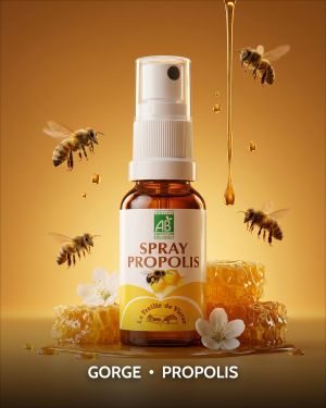 SPRAY PROPOLIS BIO  20 ml ILAPHARM COMPLEMENT ALIMENTAIRE VUE DE FACE