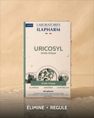 URICOSYL  60 Gelules ILAPHARM COMPLEMENT ALIMENTAIRE VUE DE FACE