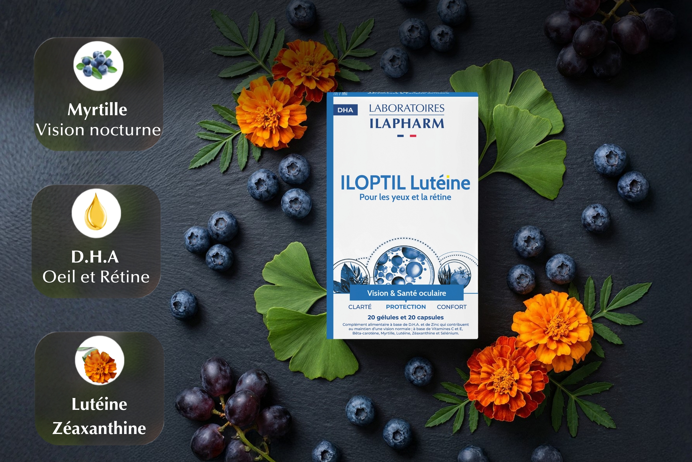 Iloptil Lutéine Ilapharm complément alimentaire rétine