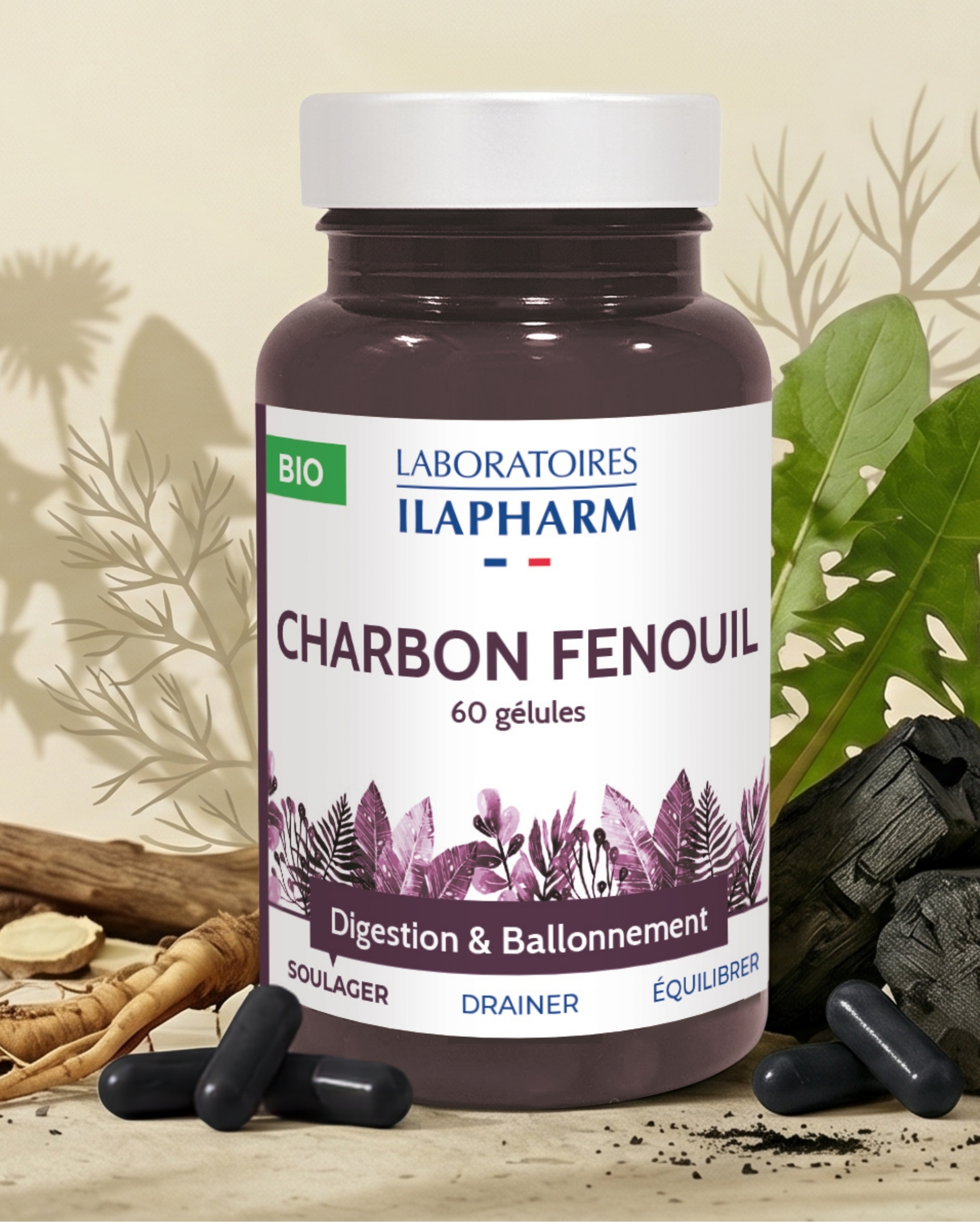 charbon fenouil ilapharm complément alimentaire ballonnement et flatulence